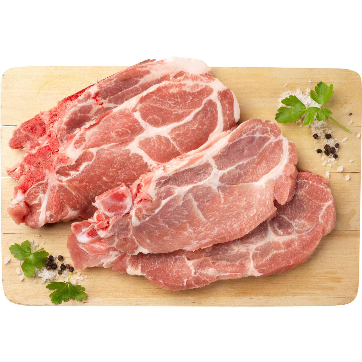 Pork chops/kg - L&B Loin cut taken perpendicular to the spine of the pig Meat 9.75 Pork chops/kg #