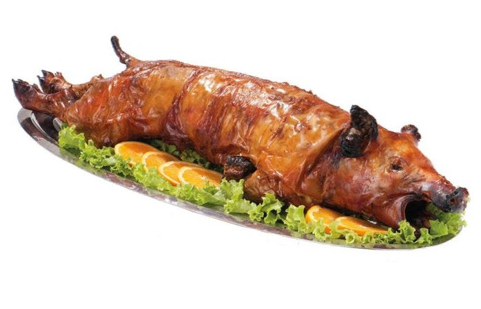 Whole piglet +/-5 to 7kg - L&B Whole cooked piglet with sauce Fully cooked and ready to heat, crispy skin and melt in the mouth meat.Ideal for parties, Sundays lunches or gourmet platters. 135.0 Whole piglet +/-5 to 7kg #