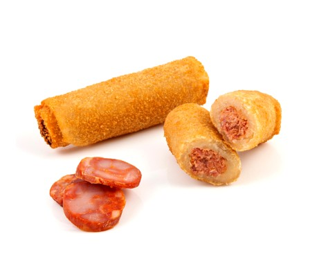 Chorizo rolls - L&B Buttery puff pastry wrapped around slices of authentic Portuguese chorizo.Perfect as a warm snack, breakfast bite or savoury treat anytime. 1.0 Chorizo rolls #
