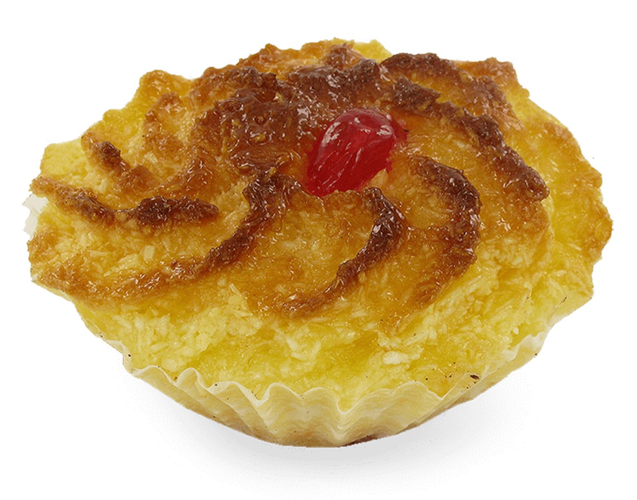 Coconut rose - L&B Delight in the rich, chewy sweetness of our rosa de coco, a traditional Portuguese coconut,egg yolk and sugar,shaped into a delicate rose and baked until golden. Pastry 1.46 Coconut rose #