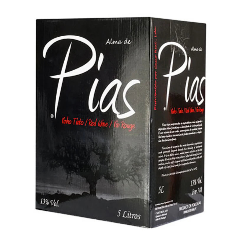 Alma de Pias 5L - L&B Discover the rich taste of Portugal with Alma de Pias, a smooth and full-bodie red wine crafted in Alentejo region.Known for its deep ruby color, fruity aroma, and balanced finish,this wine pairs perfectly with grilled meats, cheese board, or simply enjoyed on its own. Wine 17.5 Alma de Pias 5L #