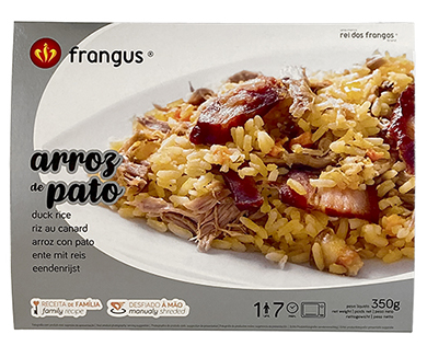 Arroz de pato(Portuguese duck rice) - L&B A Portuguese favorite! Arroz de Pato is made with tender shredded duck, chouriço, and perfectly seasoned rice, baked to golden perfection. A rich, savory dish to share with family and friends. Ready meals 6.5 Arroz de pato(Portuguese duck rice)   #