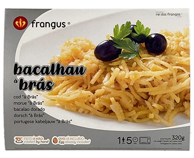 Bacalhau a Bras(Portuguese style shredded cod) - L&B A Portuguese classic! Bacalhau à Brás features shredded salt cod, onions, and golden crispy potatoes, bound together with eggs and finished with fresh parsley and olives. Ready meals 6.25 Bacalhau a Bras(Portuguese style shredded cod)   #