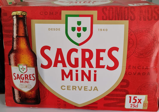 Sagres mini 25cl - L&B Big flavour.Small bottle.Pure refreshment Balanced taste with a bitter sweet malt and a light and dry finish Beer 13.5 Sagres mini 25cl   #